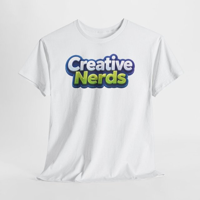 White t-shirt with Creative Nerds logo